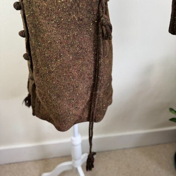 Vintage Wool Button Cardigan Sweater Petite Medium Fit Small Brown Fairycore - Picture 3 of 10